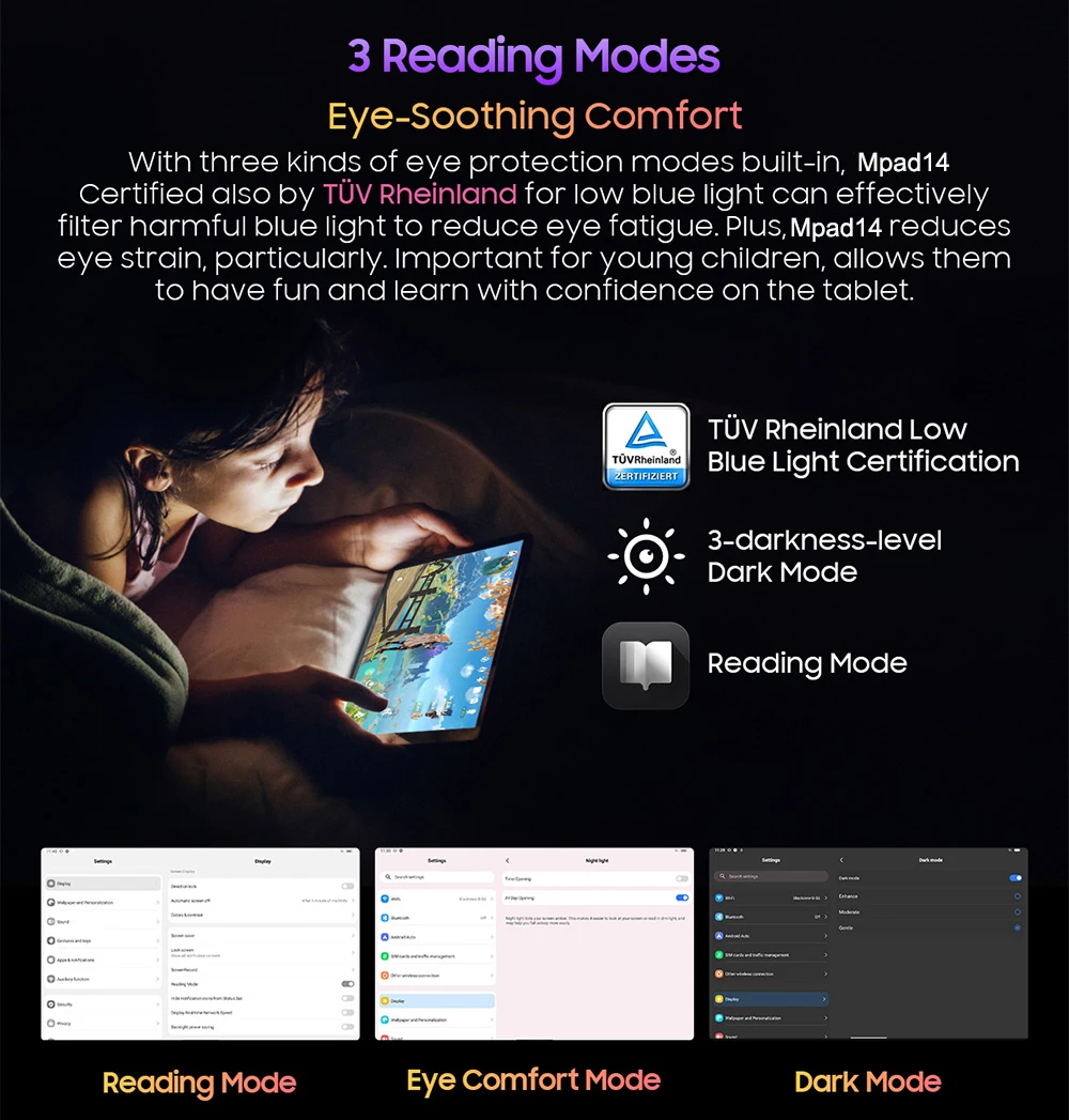 글로벌 버전 미개봉 14.1인치 태블릿 14인치 안드로이드 14 12GB+256GB 1920*1080 4G 전화 통화 14인치 태블릿 5G 와이파이 10000mAh