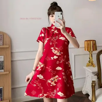 2025 tradizionale cinese migliorato qipao cheongsam retrò stampa floreale abito da fata nazionale vintage dolce abito orientale qipao 1