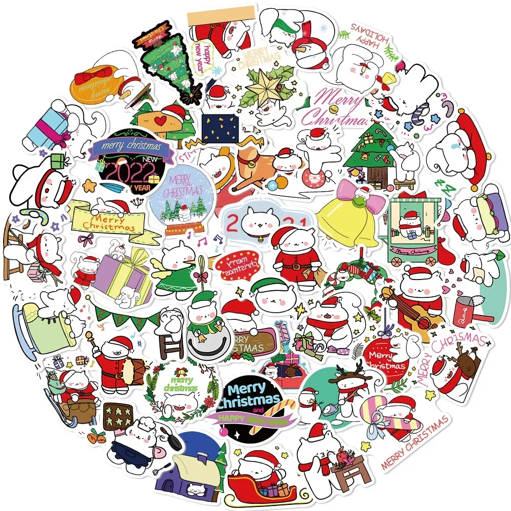 

10/50PCS Christmas Squirrel Stickers for Decorating Party Guitar Notebook Luggage Waterproof Decals Wholesale