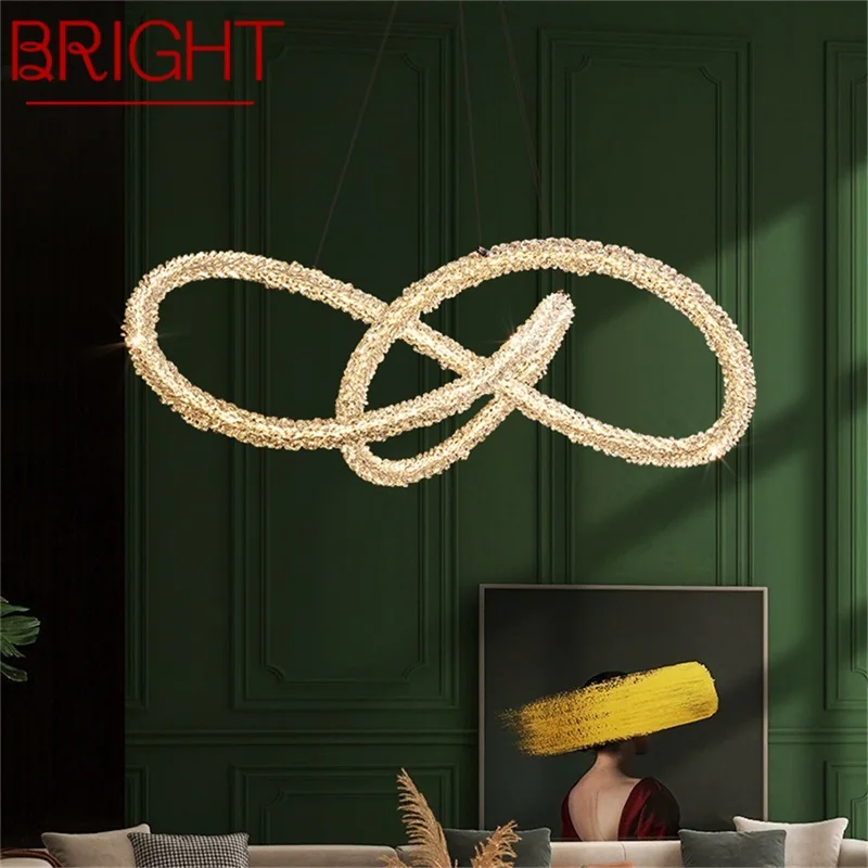 

BRIGHT Modern Pendant Lamp Creative Gold Luxury Chandelier LED Crystal Fixtures For Living Room Bedroom