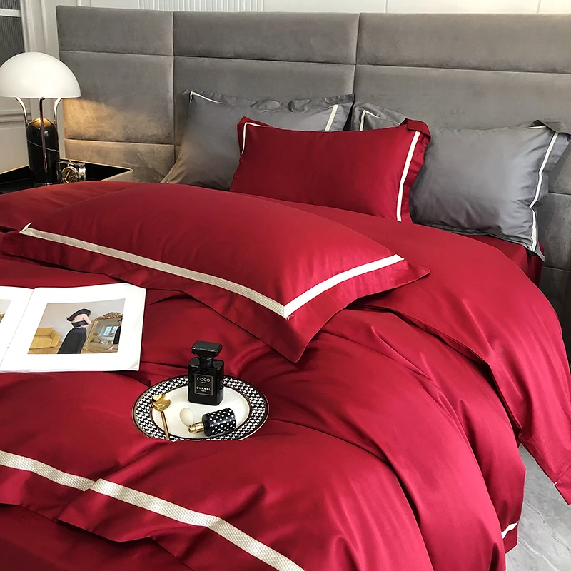 Waliicorners 100S Egyptian Long-staple Cotton Hotel Style Bedding Set Queen King Quilt Cover Bed Linen Pillow Shams Bedclothes 46 S17d8124f36234fd0a9b5a3f84b61f3fcc