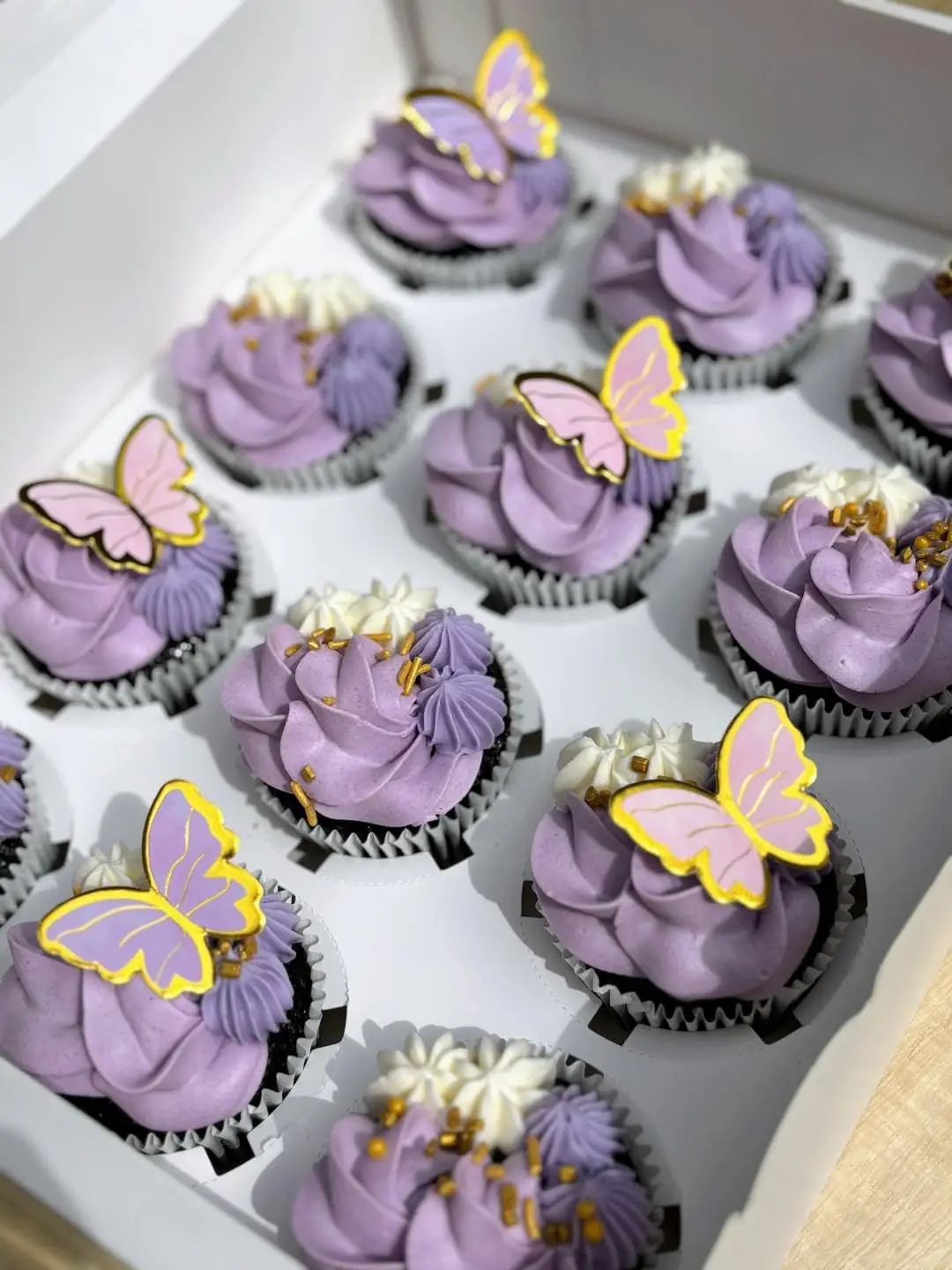 10PCS Purple Butterfly Cake Topper Cake Decorating Supplies for Wedding Baby Shower Themed Party