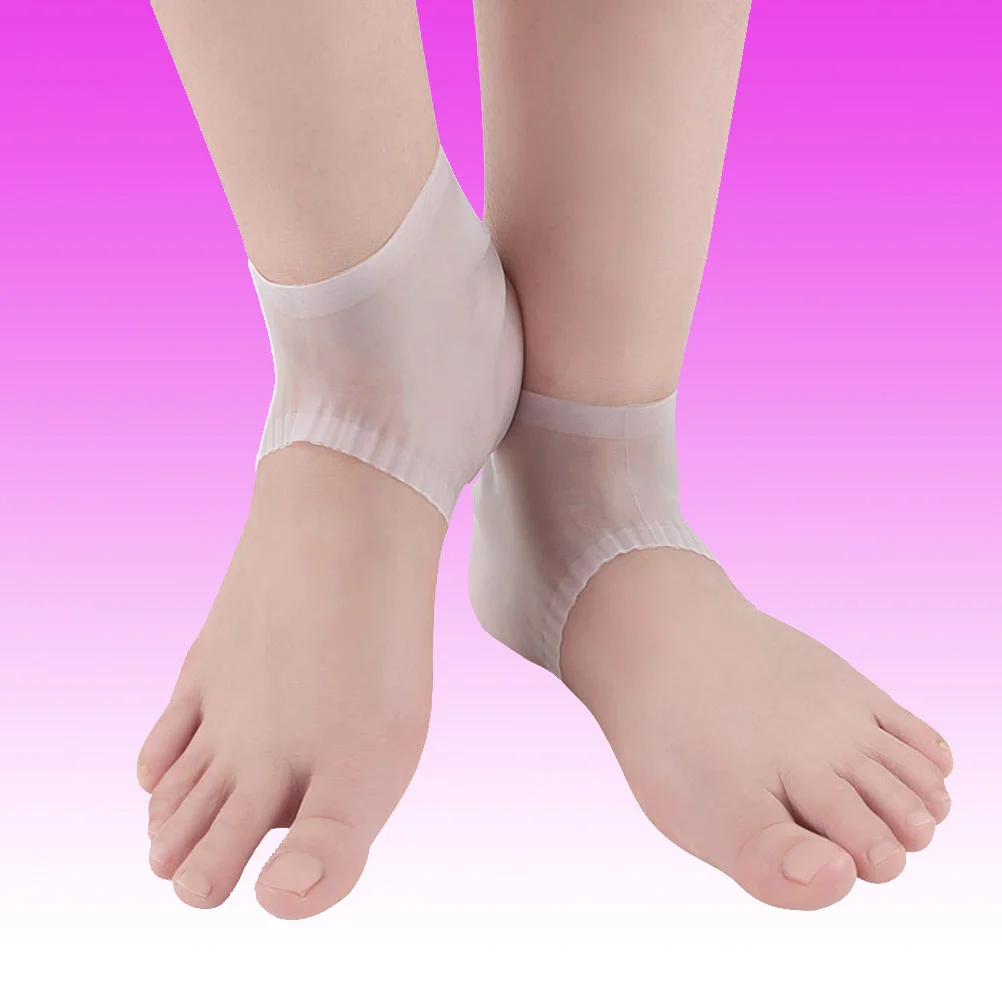 

1 Pair Heel Sleeves Breathable Silicone Heel Socks Protectors to Repair Dry Cracked Heel and Reduce Pains of Plantar Fasciitis