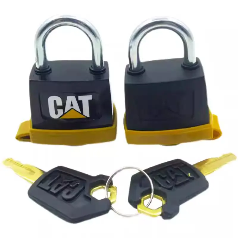 6PCS Padlock Pad Lock 246-2641 2462641 For Caterpillar E320D 315D 329D 330C 325C 345D Fuel Tank Cover Lock W/Key