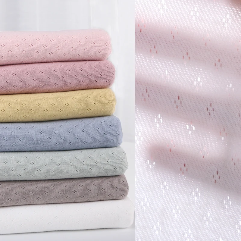 

180x50cm Summer Cotton Knitted Mesh Jacquard Fabric, Making Children's Stretch T-shirt Skirt DIY Clothes Cloth