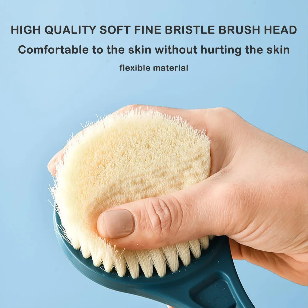 Long Handle Bath Brush Exfoliating ScrubberBody Scrub Back Massage Brush Shower Brush Sponge Exfoliator Cleaning Bathing Tools