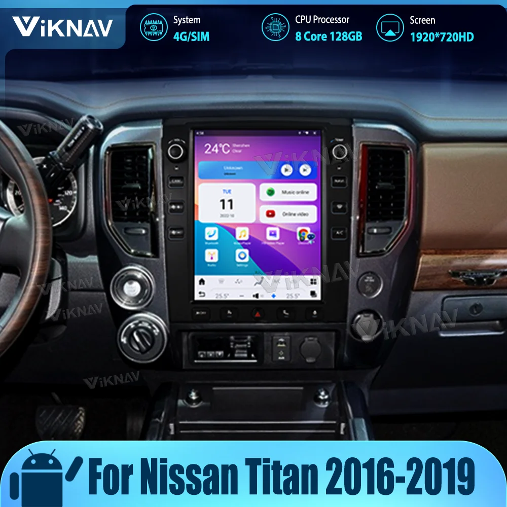 

12.1inch Car Radio For Nissan Titan 2016-2019 Wireless CarPlay Android 11.0 Auto GPS Navigation Touch Screen Stereo Multimedia