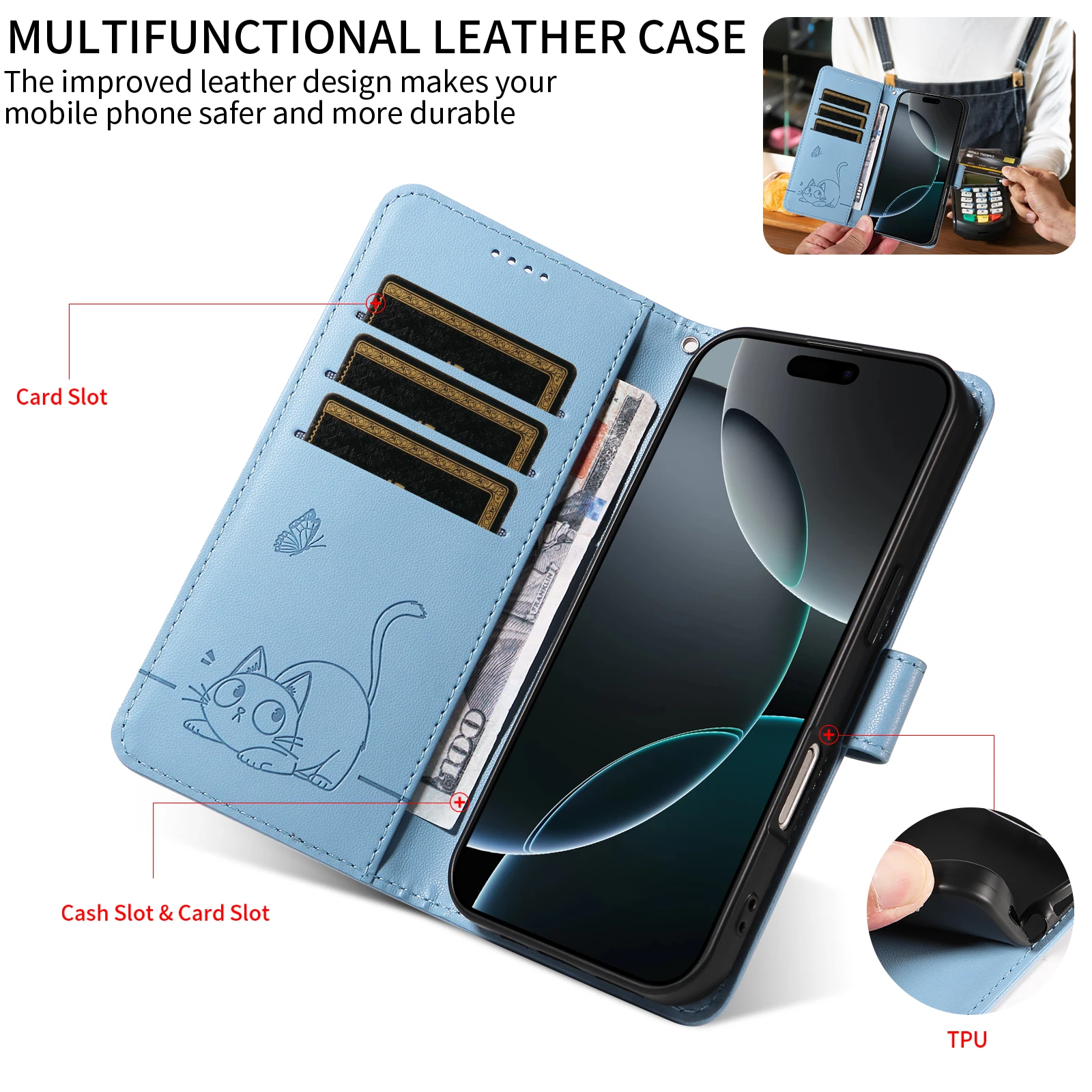 Leather Wallet Case - Universal Fit