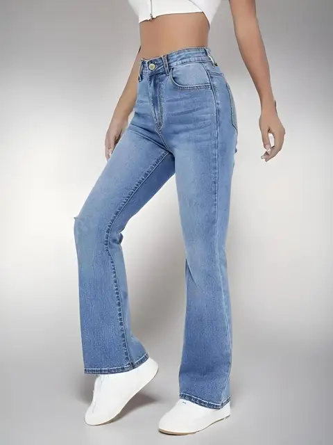 Nouveaux jeans chauds pour femmes minceur style européen et américain décontracté polyvalent taille haute pantalon en Denim lavé pour les femmes 5