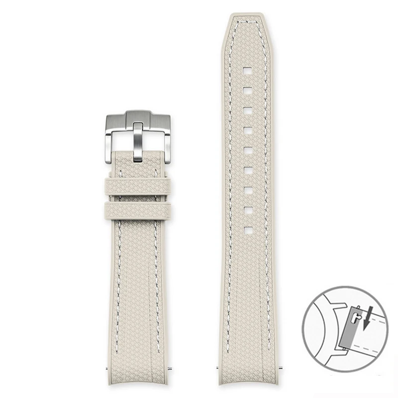 Sport Waterproof Liquid Silicone Watch Strap, Quick Release 20mm Band