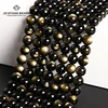 Natural Stone Golden Obsidian Bead Irisation Round Loose Spacer 4 6 8 10 12mm For Jewelry Making Diy Bracelet Necklace Accessory 1