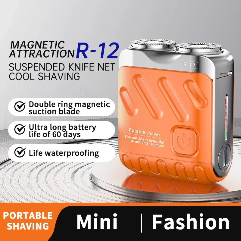 Mini rasoir électrique double tête étanche type-c Rechargeable rasoir voyage rotatif rasoir hommes Portable cheveux tondeuse à barbe outil