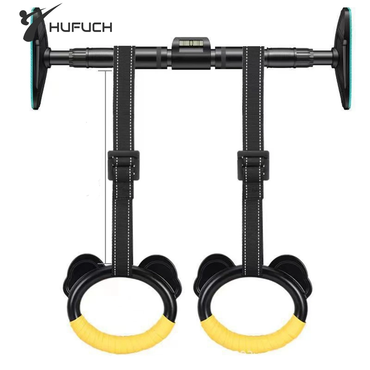 Kids Gym Ring With Adjustable Straps Buckles Indoor Pull-up Fitness Gymnastics Rings Home Exercise Equipment