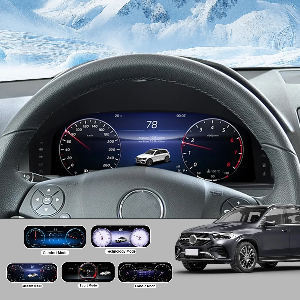 메르세데스-벤츠 C-클래스 W204 (2008-2010) NTG 4.0 클러스터 계기판 속도계용 12.3인치 디지털 계기판