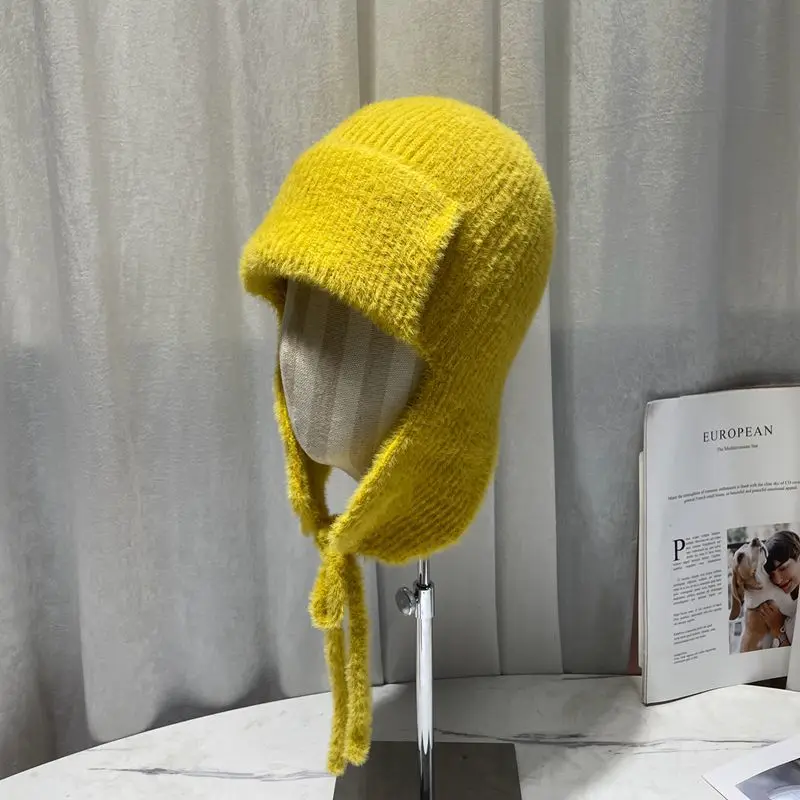 Winter Hat Keep Warm Bomber Hat Women Winter Aviator Trooper Velvet Warm Ear Protection Beanies Russian for Women Earflap Caps