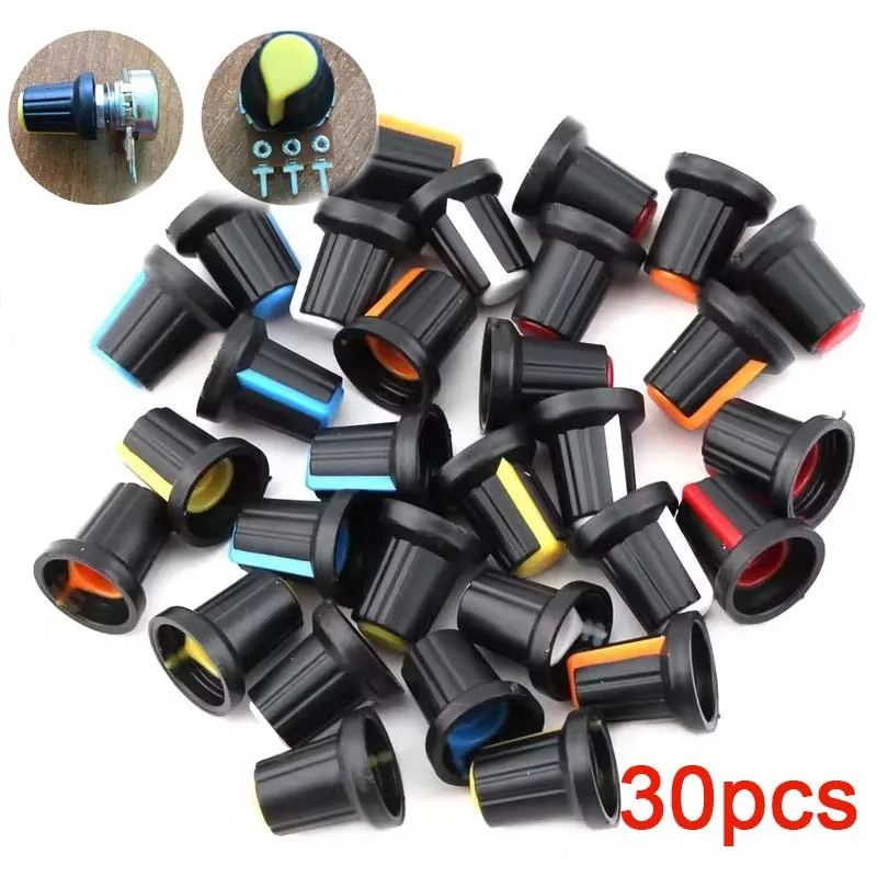 WH148 Potentiometer Knob Cap(copper core) 15X17mm 6mm Shaft Hole AG2 Power Adapter switch Caps 30PCS/lot potentiometer knob cap