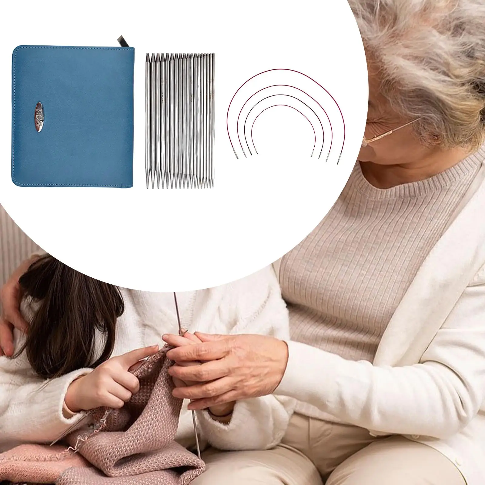 

Набор круговых вязальных принадлежностей, ручная работа с сумкой, практичный 1 комплект, Сменное вязание крючком для рукавов