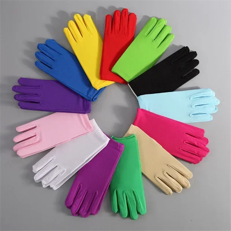 22cm Sexy Stretchy Elastic Short Finger Gloves Women Lady Bridal Wedding Drama Party Accessory Halloween Costume Cosplay cosplay gloves