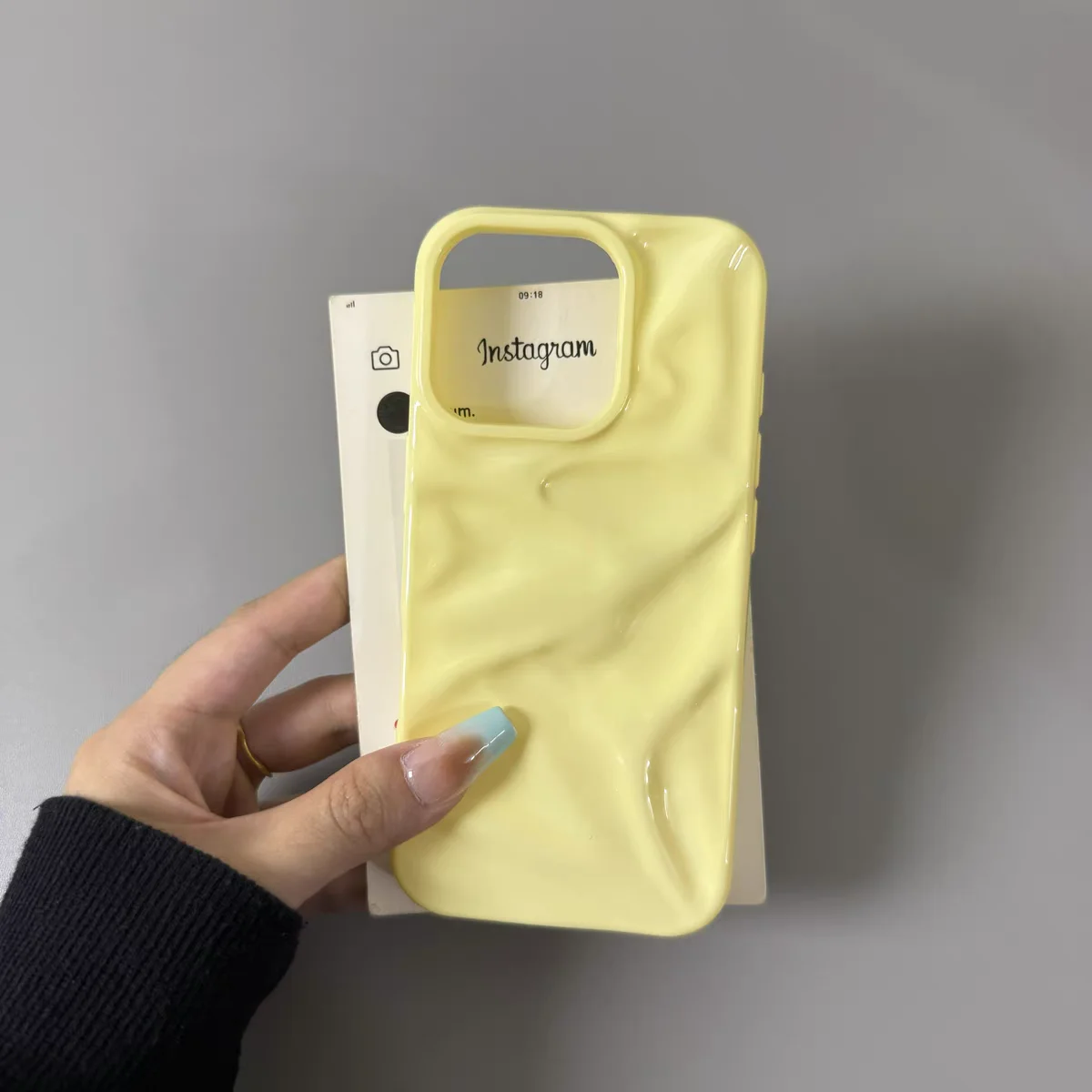 Glossy Aesthetic Wave Ruffle Soft TPU Case with 3D Folds and Water Ripple Design