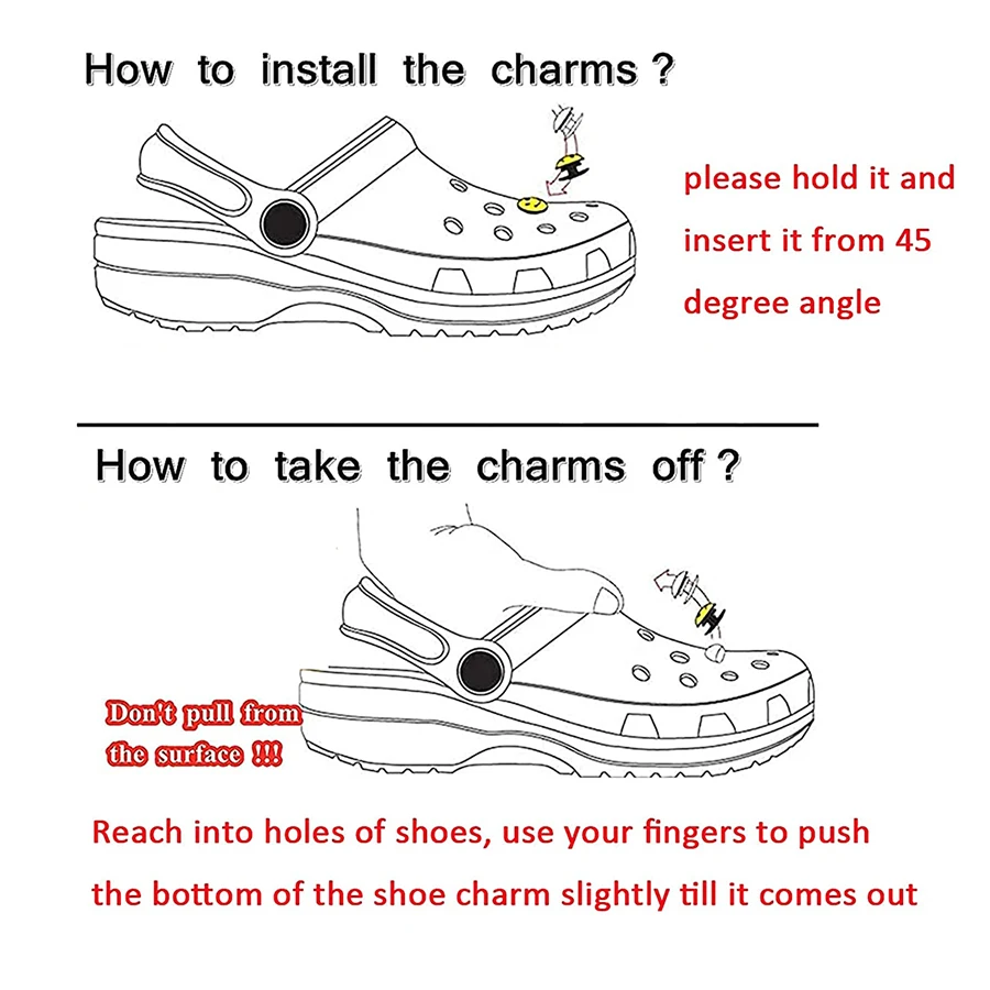 Wholesale Custom Soft PVC Rubber Shoe Charms Fashion Decoration Accessories for Clog Bracelet Part Favors Gift Ideal