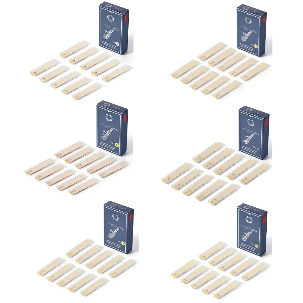 Saxophone Reeds 10 Packs Alto Saxophone Reeds Advanced Cutting Technology Strength 1.0 1.5 2.0 2.5 3.0 3.5