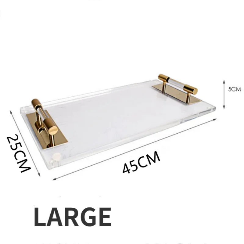 Nordic Transparent Acrylic Tray Cosmetic Jewelry Storage Box Home Decor Perfume Aromatherapy Ornaments Rectangle Storage Tray 6