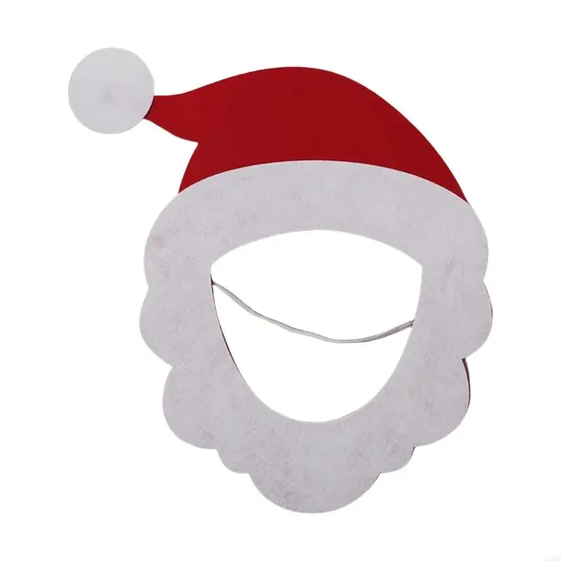 N1HB Farbic Christmas Santa Mask for Any Skin Type Fashion Accessory for Uneven Tone and Dryness Party Supplies