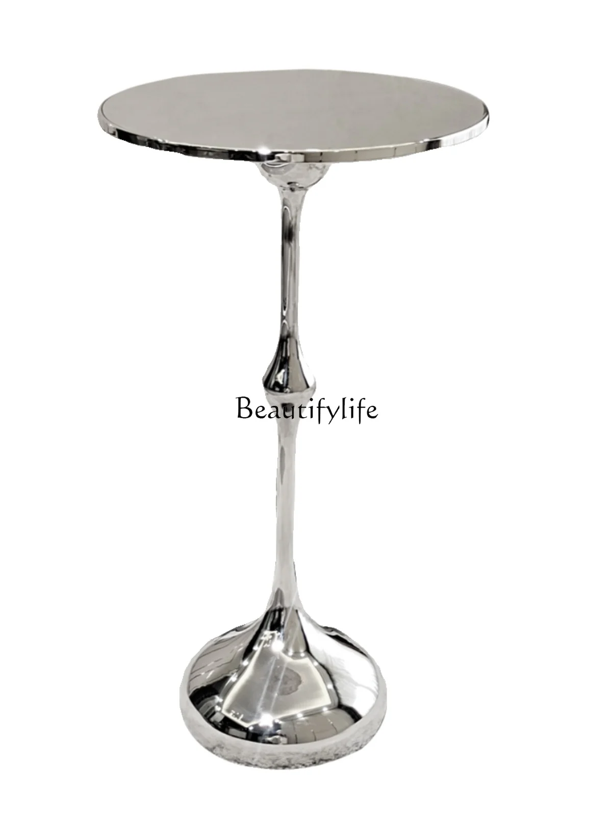 

Italian Minimalist Water Drop Small Table Stainless Steel Mirror round Small Coffee Table