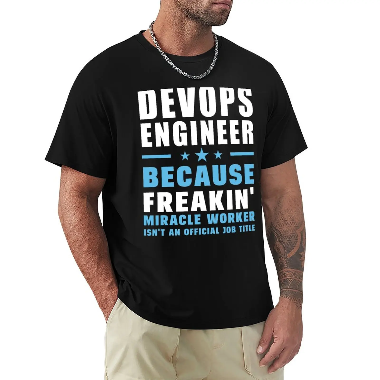 Devops Engineer Perché Wholesy Miracle Worker Non È Un Lavoro Ufficiale Titolo T-Shirt T-Shirt Oversize T-Shirt Nera Tinta Unita Da Uomo