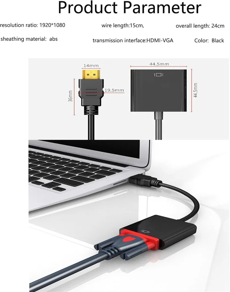 HDMI to VGA Converter for PC Laptop Monitor Projector