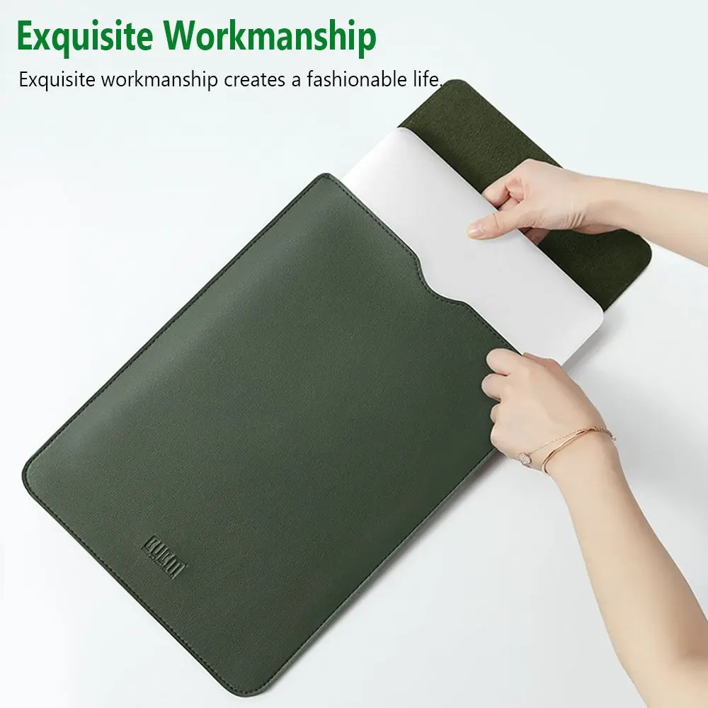 Soft pu Leather Laptop Sleeve para Macbook Air Pro 13 15 13.3 Notebook Tablet Case hp Dell Lenovo Macbook - Imagem 2