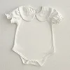 0-24Months Baby Clothes Outfits Summer Baby Romper Girls Pandora Collar White Newborn Bodysuit Short Sleeved Boys Girls Jumpsuit 6