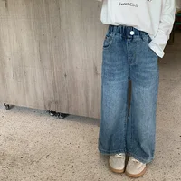 deer jonmi 2026 Automne – Jean ample pour enfants, style coréen, pantalon décontracté en denim pour bébés filles, coupe droite pour enfants 5
