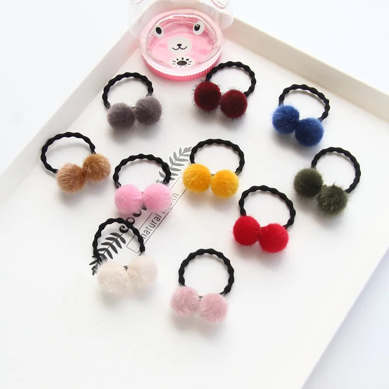 

10PCS/Lot New Cute Ball Girls Children Elastic Hair Bands Ponytail Holder Rubber Bands Hair Accessories Wholesale