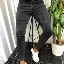 European and American Men Stretch Small Foot Jeans Skinny Black Men's Jeans New Spring Autumn Slim Fashion Leisure Fitness Pants