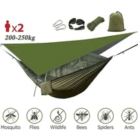 Camping Hammock with Mosquito Net&Rainfly Tent Tarp & Tree Straps,Portable Nylon Hammock Tent for Camping Hiking Backyard Travel 1