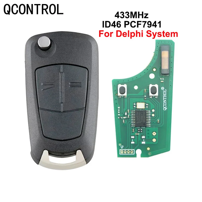 QCONTROL, встроенная печатная плата, подходит для автомобильного дистанционного ключа 433 МГц PCF7941, подходит для Opel/Vauxhall Corsa D 2007-2012, Meriva B 2010-2013