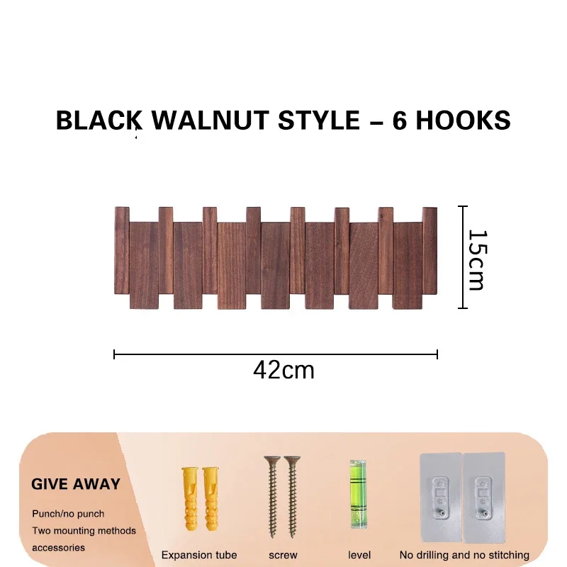 Wood Coat Racks Wall Mounted Keys Hats Organizer Entry Door Porch Hanging Coat Rack Piano Keys Shaped Clothes Hooks Home Decor 5