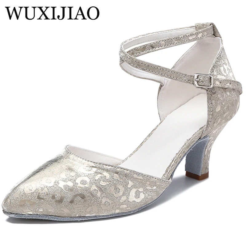 WUXIJIAO Women's Latin Dance Shoes Standard  Soft Sole Modern Dance Shoes Ladies Ballroom Shoes