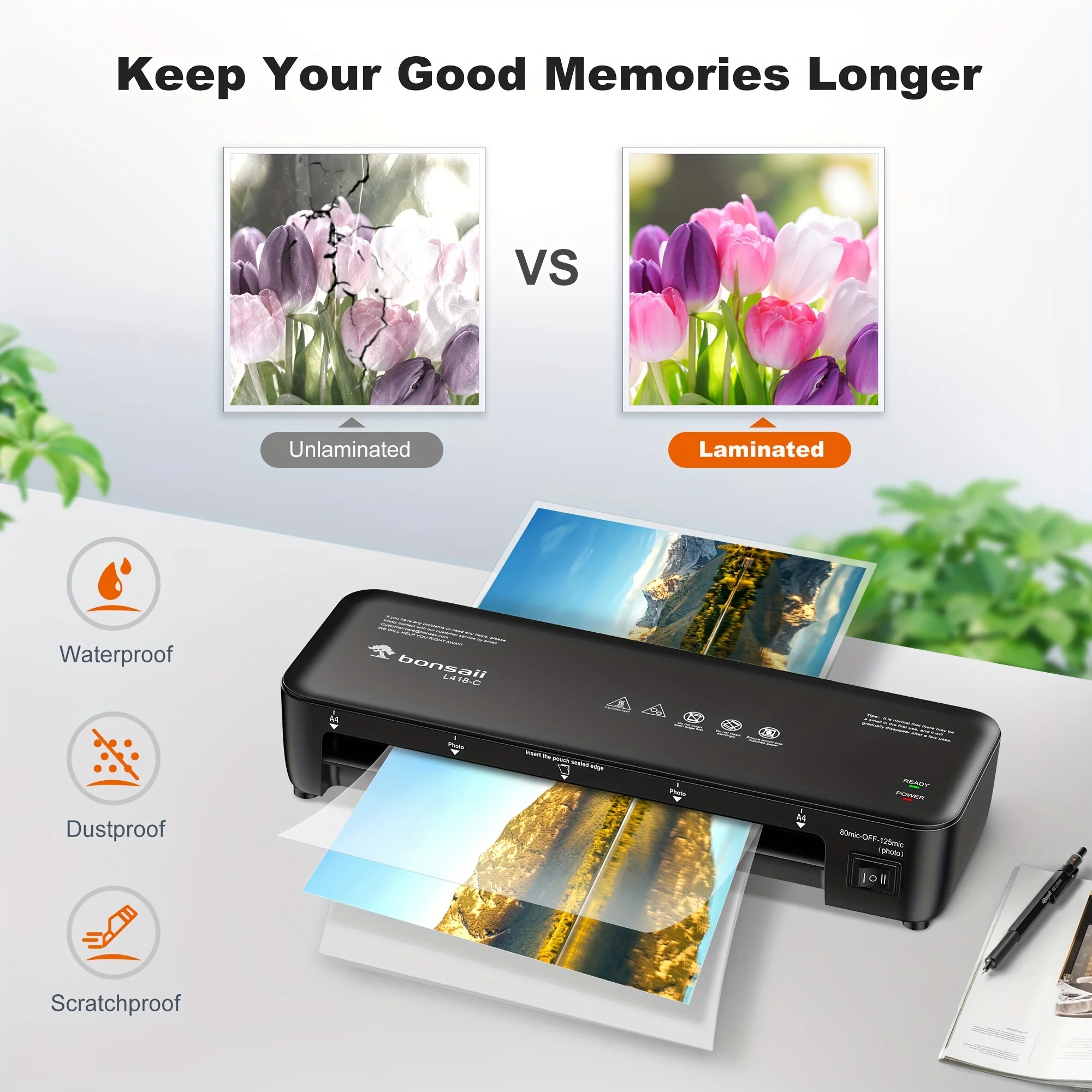 9" 4-in-1 Laminator with Never Jam Tech Includes 40 Sheets for Home Office | laminating machine