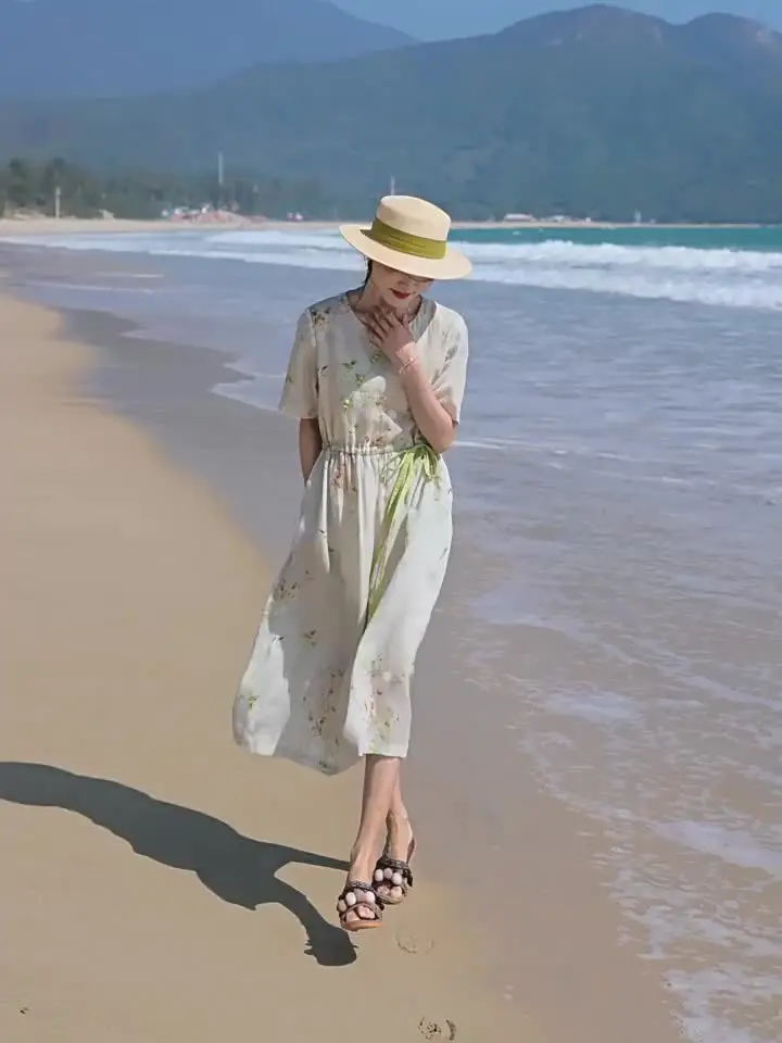 Высокое качество длинное платье с принтом Рами весна-лето 2023 Новое поступление