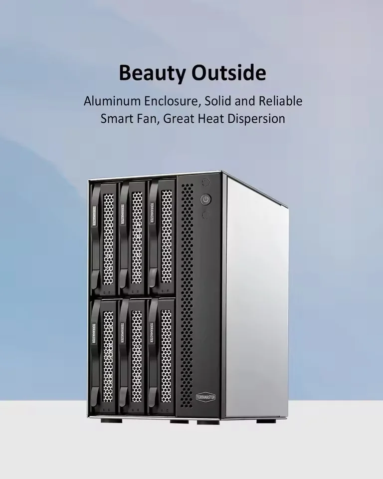 TERRAMASTER T6-423 6베이 NAS-쿼드코어 CPU 4GB DDR4, 2.5GbE 포트x 2를 탑재한 SMB용 고성능 네트워크 스토리지 서버(디스크 미포함)
