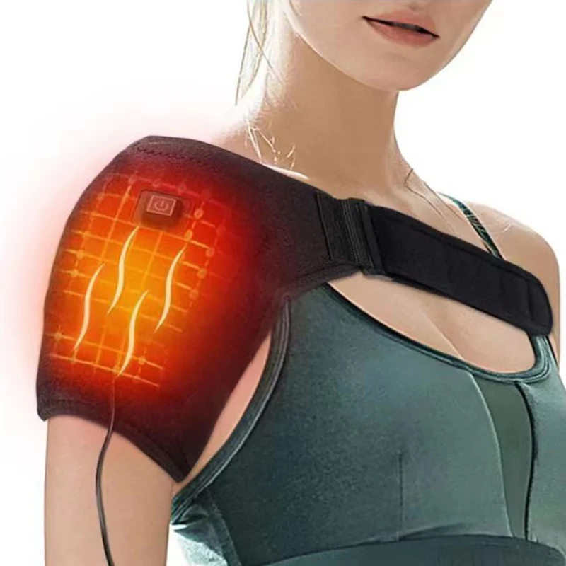 Heat Therapy Shoulder Brace Adjustable Shoulder Heating Pad for Frozen Bursitis Tendinitis Strain Hot Cold Support Wrap