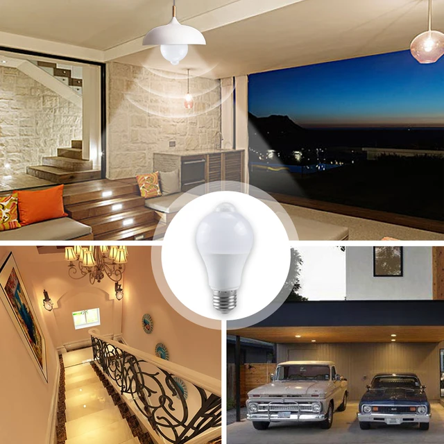 PIR Motion Sensor LED Light Bulb 12W 18W 220V 110V Smart Bulb Motion Activated ON/OFF Home Lights Lamp with Motion Sensor 6