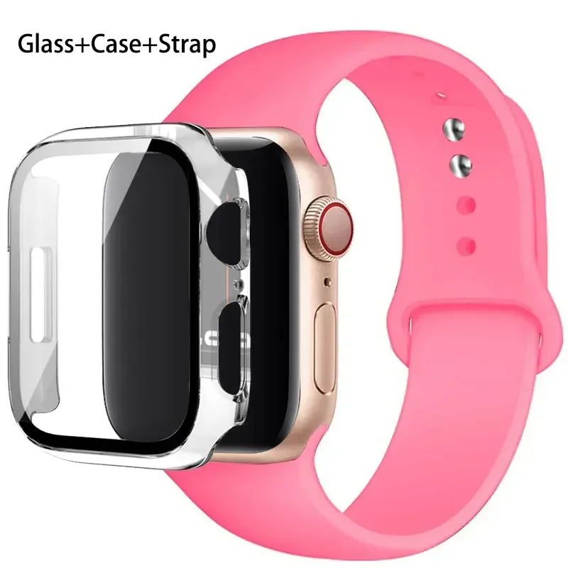 Premium Silicone Sport Band with Glass and Protective Case