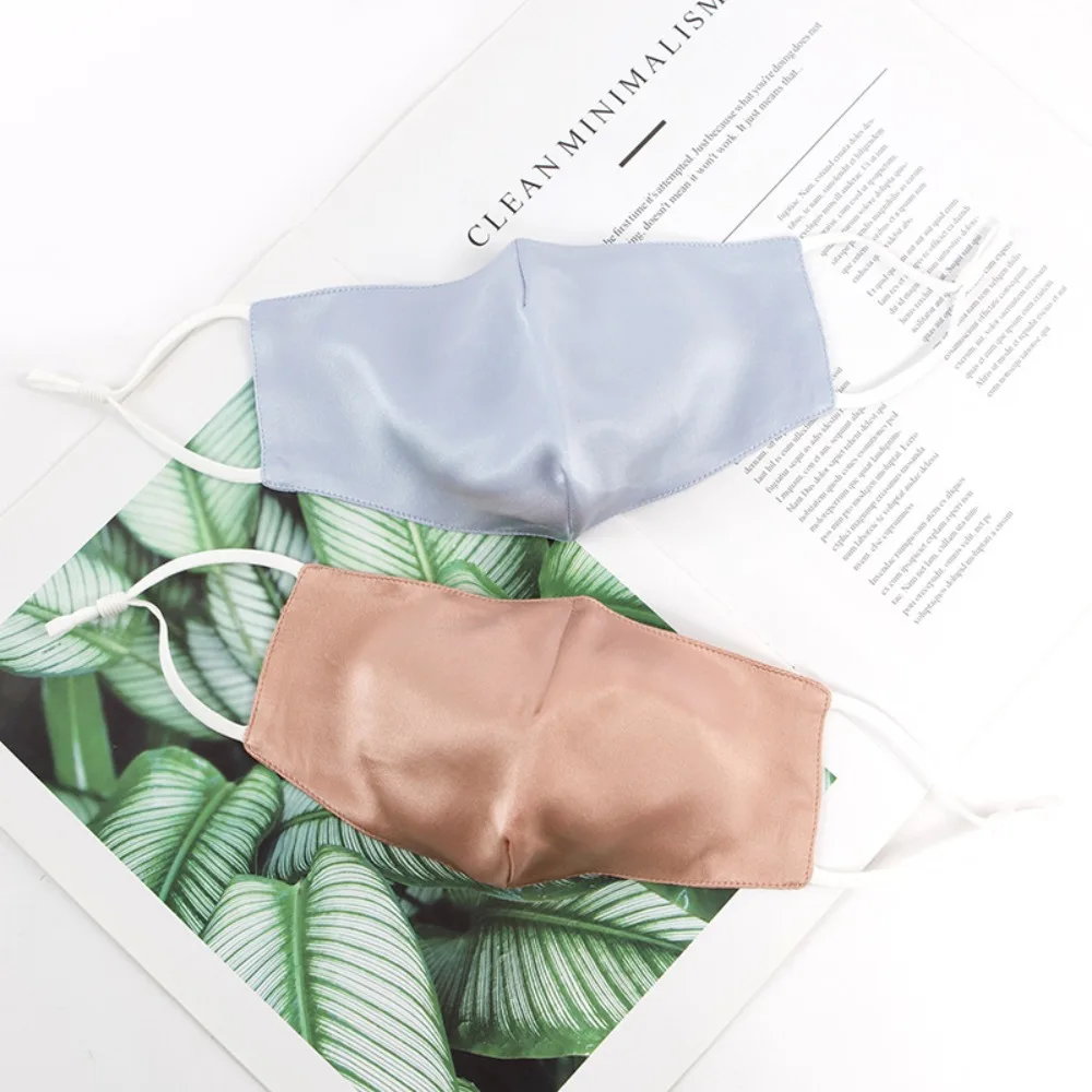 Natural Real Silk Mask Double Layer UV Protection Silk Mask Summer Breathable Face Mouth Masks Elegant Dustproof