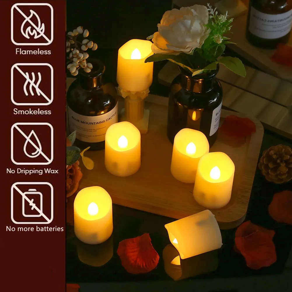 Rechargeable LED Candle Timer Remote Flickering Flames Wedding Candles  Birthday Decor Tealights USB Charger Candle Lamp For Home AliExpress