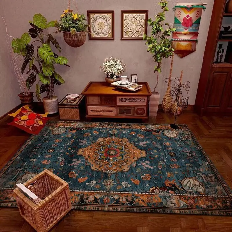 

Роскошные персидские стильные большие коврики для комнат, плюшевые Нескользящие искусственные мягкие моющиеся коврики для кофейных столов, украшение для дома