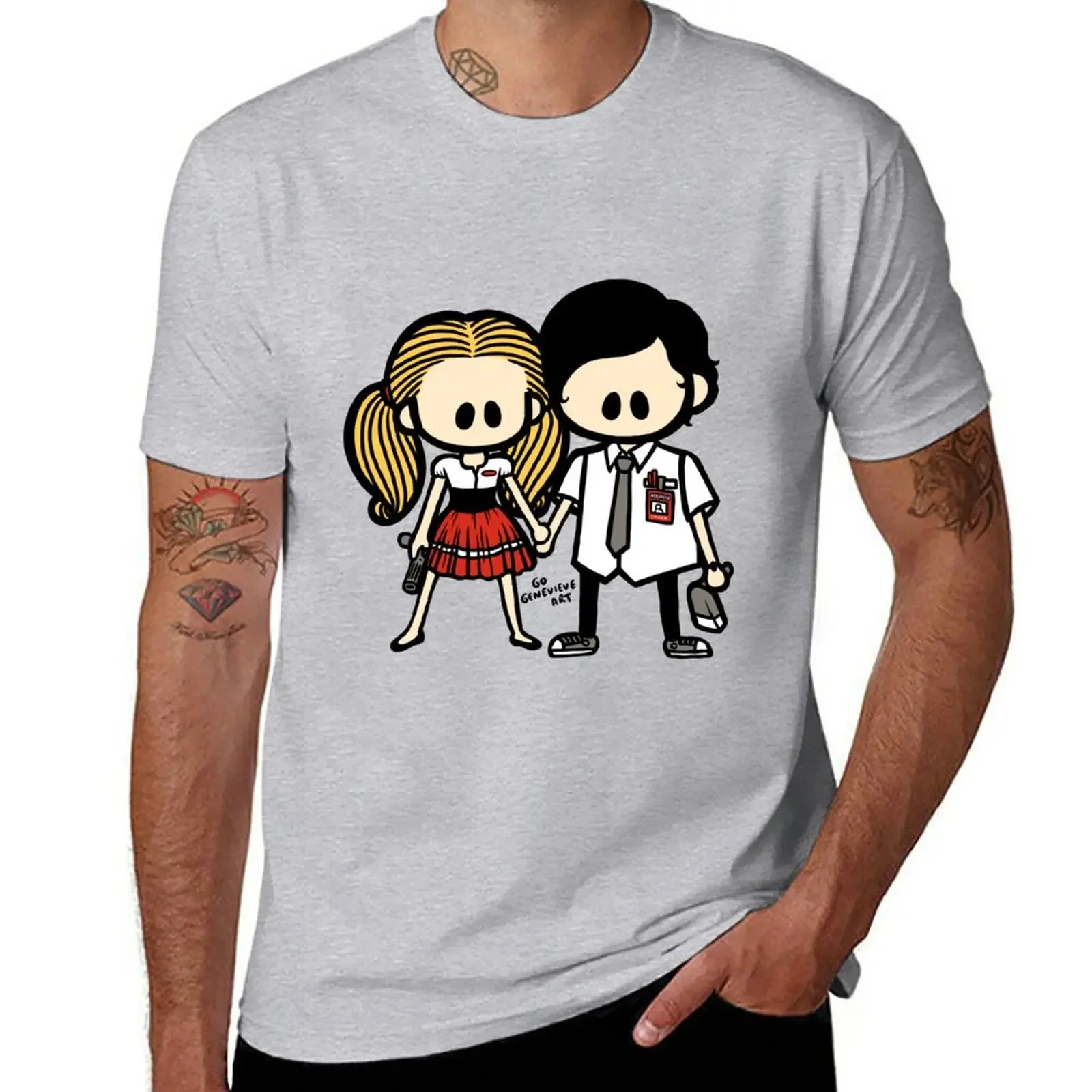 

Chuck and Sarah T-Shirt summer tops oversizeds mens t shirts casual stylish