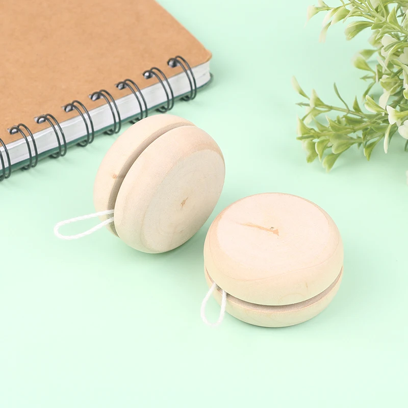 Yoyo Ball Wooden Mini Round DIY Baby Hand-Made Crafts Log Toys Kids Yo-Yo Creative Yo Yo Toys For Child Gift yoyo ball